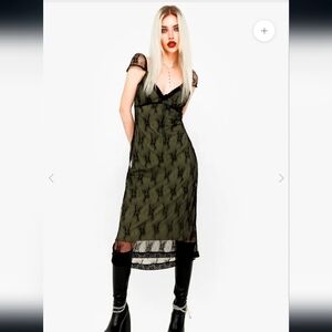 NWT Disturbia Gladioli Stretch Lace Midi Dress UK Size 16